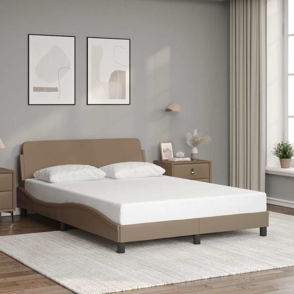 Bed Frame "Dover" Cappuccino 140x200 cm Faux Leather
