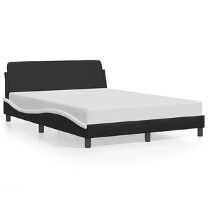 Bed Frame "Dover" Black&White 140x200 cm Faux Leather