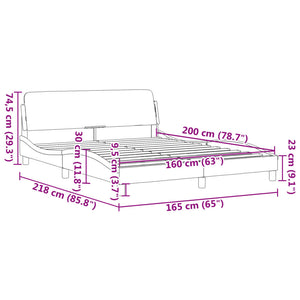 Bed Frame "Dover" Dark Brown 160x200 cm Fabric