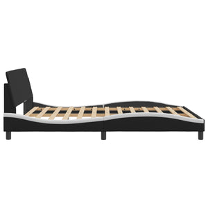 Bed Frame "Dover" Black&White 160x200 cm Faux Leather