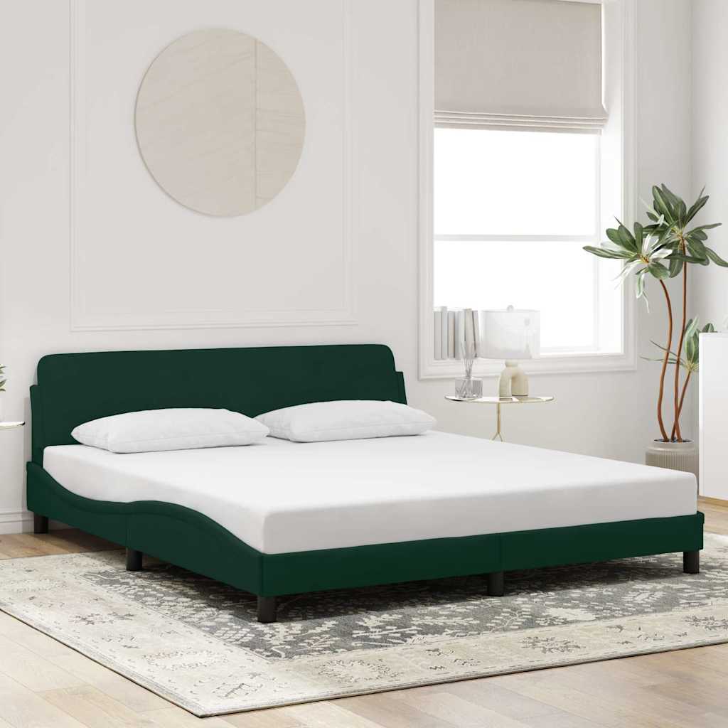Bed Frame "Dover" Dark Green 180x200 cm Velvet