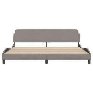Bed Frame "Dover" Taupe 200x200 cm Fabric