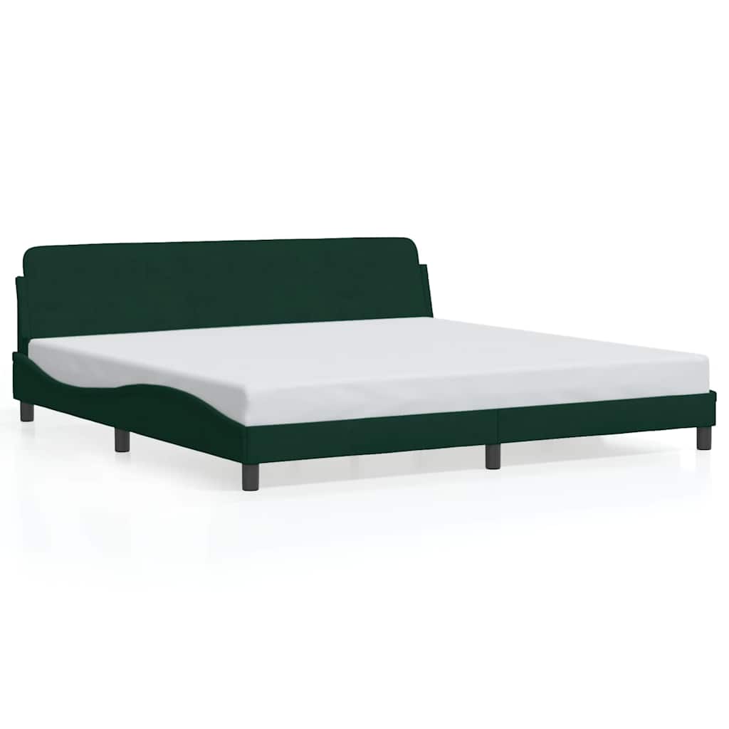 Bed Frame "Dover" Dark Green 200x200 cm Velvet