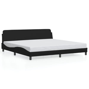 Bed Frame "Dover" Black 200x200 cm Faux Leather