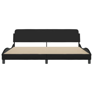 Bed Frame "Dover" Black 200x200 cm Faux Leather