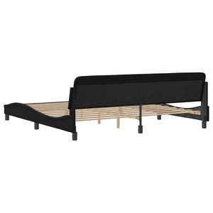 Bed Frame "Dover" Black 200x200 cm Faux Leather