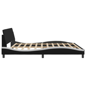 Bed Frame "Dover" Black and White 200x200 cm Faux Leather