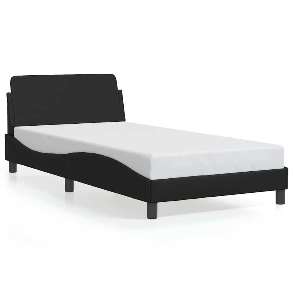 Bed Frame "Dover" Black 100x190 cm Faux Leather