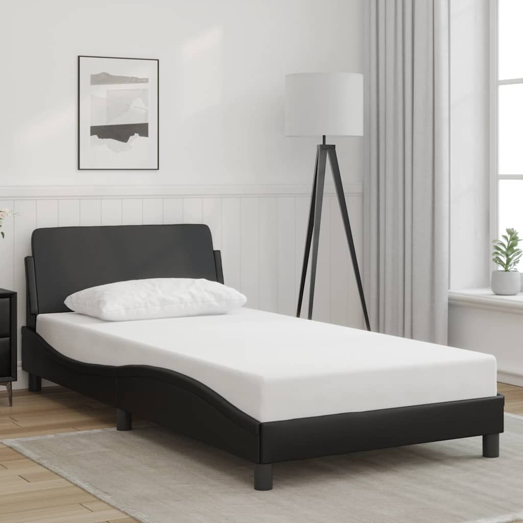 Bed Frame "Dover" Black 100x190 cm Faux Leather