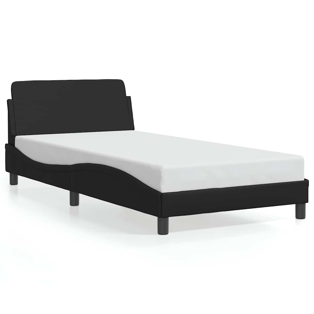 Bed Frame "Dover" Black 100x203 cm Faux Leather