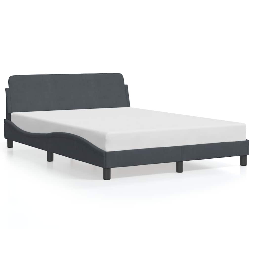 Bed Frame "Dover" Dark Grey 137x190 cm Velvet