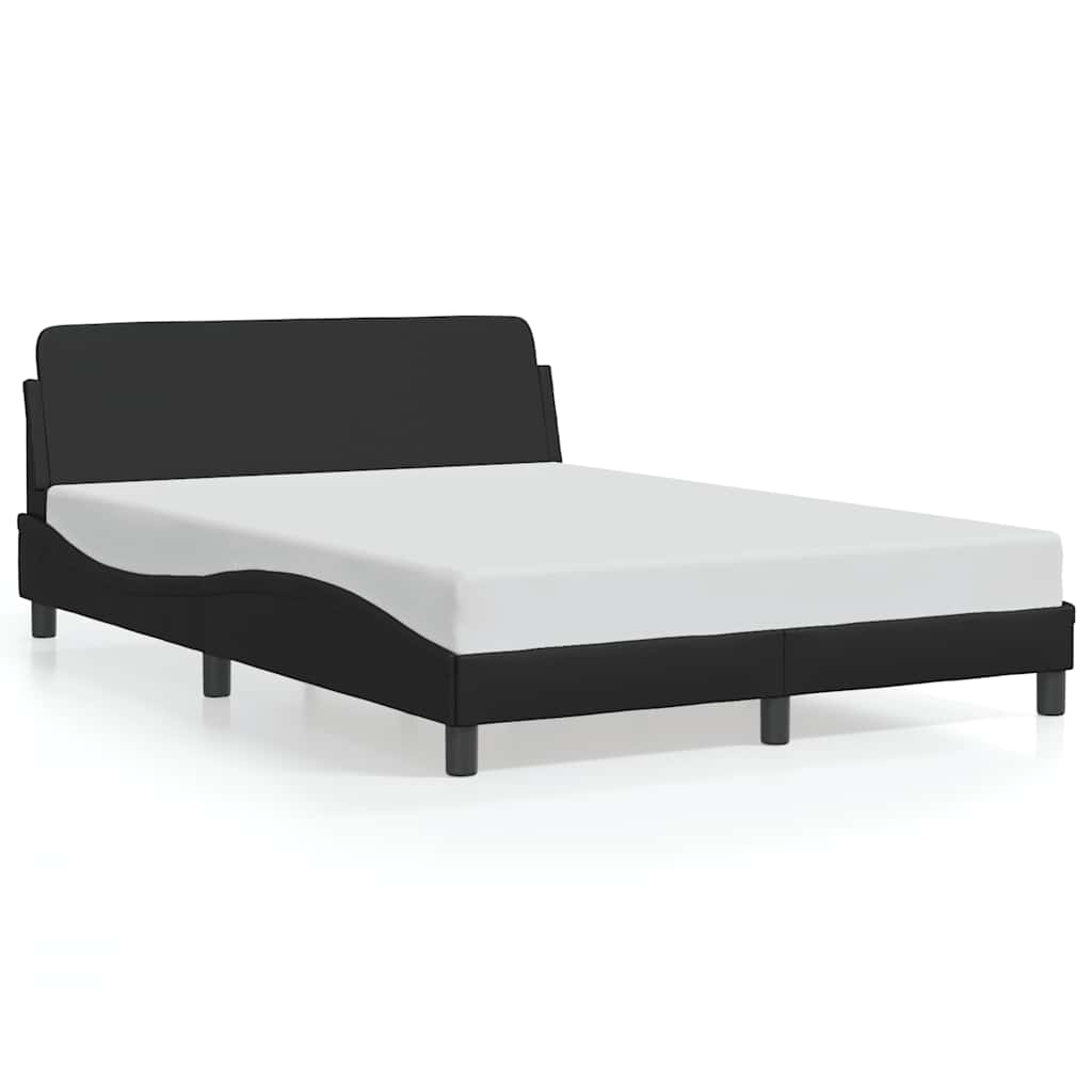 Bed Frame "Dover" Black 137x190 cm Faux Leather