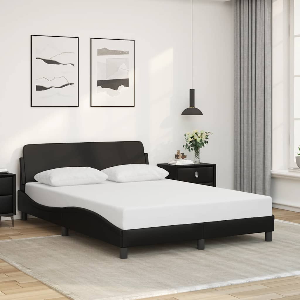 Bed Frame "Dover" Black 137x190 cm Faux Leather