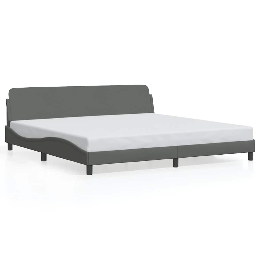 Bed Frame "Dover" Dark Grey 193x203 cm Fabric