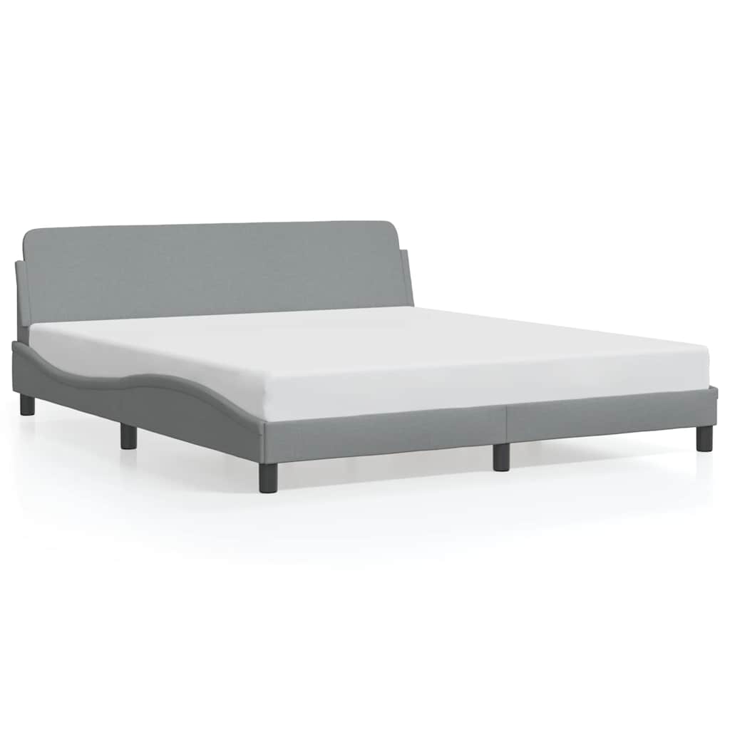 Bed Frame "Dover" Light Grey 183x213 cm Fabric