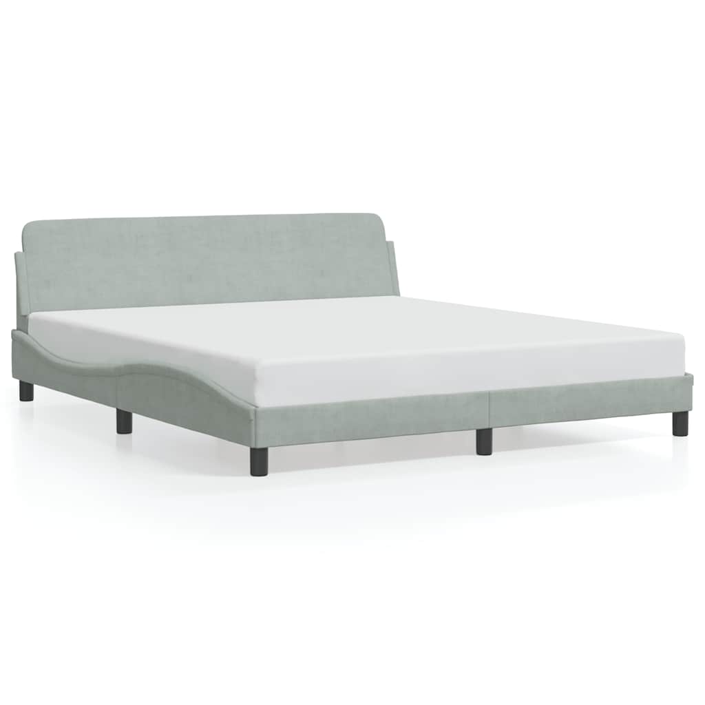 Bed Frame "Dover" Light Grey 183x213 cm Velvet