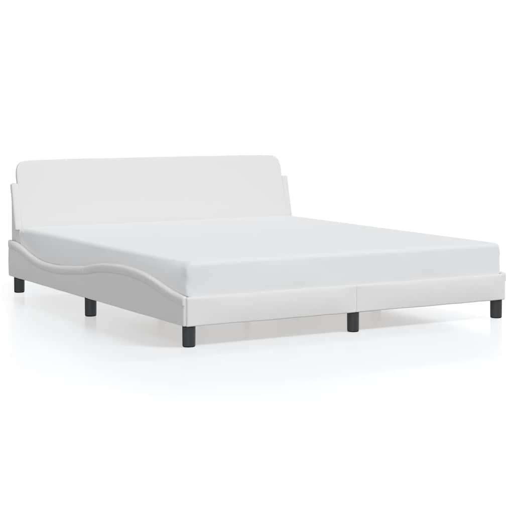 Bed Frame "Dover" White 183x213 cm Faux Leather