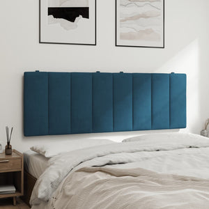 Headboard Cushion "Hanko" Blue 140 cm Velvet