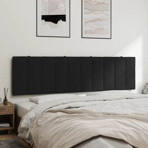 Headboard Cushion "Hanko" Black 180 cm Velvet