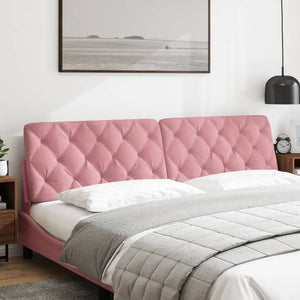 Headboard Cushion Pink 200 cm Velvet