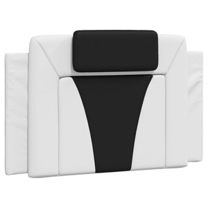 Headboard Cushion "Viana" White and Black 80 cm Faux Leather
