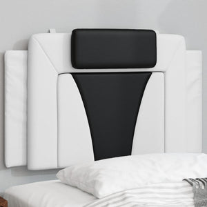 Headboard Cushion "Viana" White and Black 80 cm Faux Leather