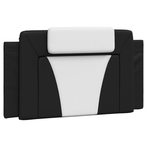 Headboard Cushion "Viana" Black and White 100 cm Faux Leather