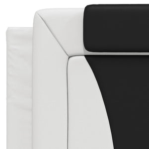 Headboard Cushion "Viana" White and Black 100 cm Faux Leather