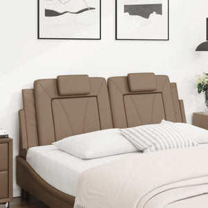Headboard Cushion "Viana" Cappuccino 120 cm Faux Leather