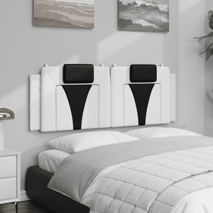 Headboard Cushion "Viana" White and Black 120 cm Faux Leather