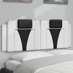 Headboard Cushion "Viana" White and Black 120 cm Faux Leather