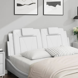Headboard Cushion "Viana" White 140 cm Faux Leather
