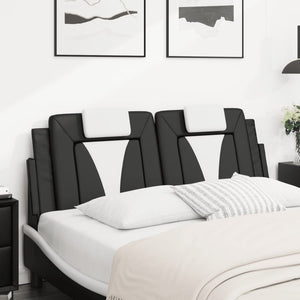 Headboard Cushion "Viana" Black and White 140 cm Faux Leather