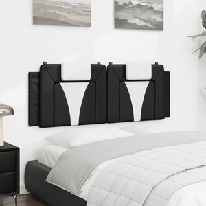 Headboard Cushion "Viana" Black and White 140 cm Faux Leather