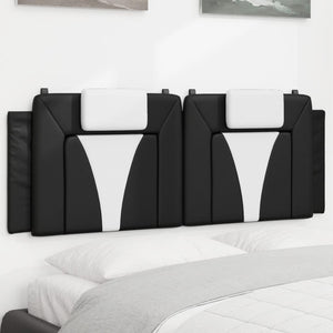 Headboard Cushion "Viana" Black and White 140 cm Faux Leather