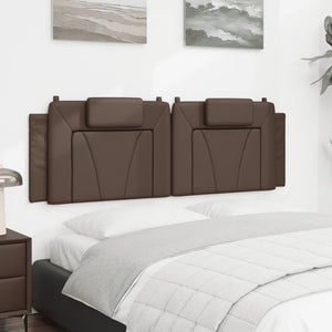 Headboard Cushion "Viana" Brown 160 cm Faux Leather