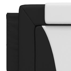 Headboard Cushion "Viana" Black and White 160 cm Faux Leather