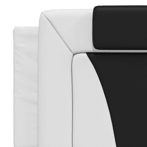 Headboard Cushion "Viana" White and Black 160 cm Faux Leather