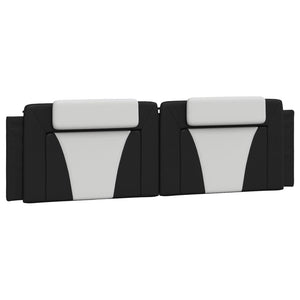 Headboard Cushion "Viana" Black and White 180 cm Faux Leather