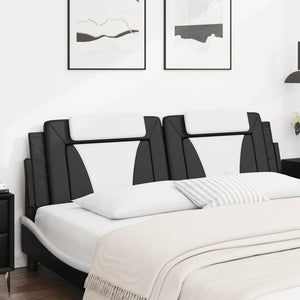 Headboard Cushion "Viana" Black and White 180 cm Faux Leather