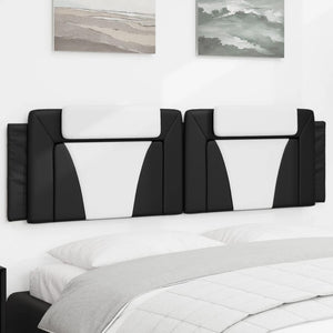 Headboard Cushion "Viana" Black and White 180 cm Faux Leather