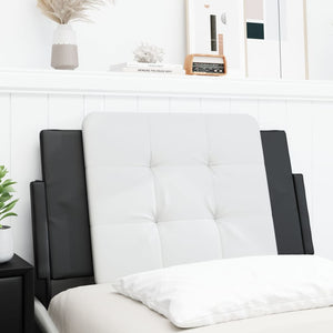 Headboard Cushion "Zadar" White and Black 80 cm Faux Leather