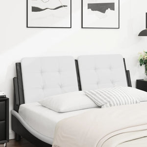 Headboard Cushion "Zadar" White and Black 120 cm Faux Leather
