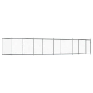 Hundgård med dörr grå 8x2x1,5 cm galvaniserat stål