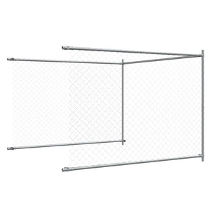 Hundgård med dörr grå 8x2x1,5 cm galvaniserat stål