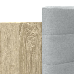 Sängram med huvudgavel sonoma-ek 200x200 cm konstruerat trä