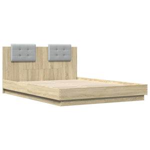 Sängram med huvudgavel sonoma-ek 140x200 cm konstruerat trä