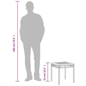 Trädgårdsbord svart 38x38x42 cm konstrotting akaciaträ