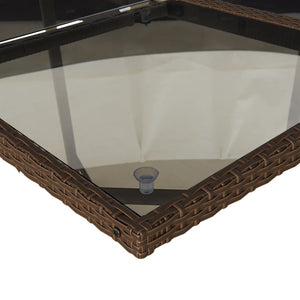 Matgrupp för trädgården 7 delar brun konstrotting