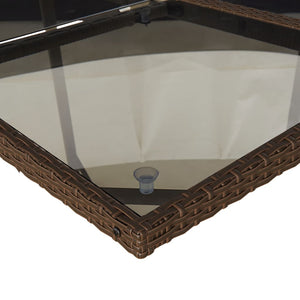 Matgrupp för trädgården 7 delar brun konstrotting